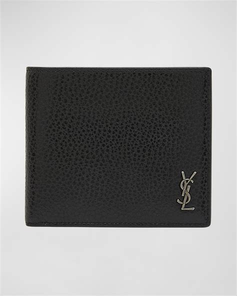 Saint Laurent Men's YSL Pebbled Leather Wallet 